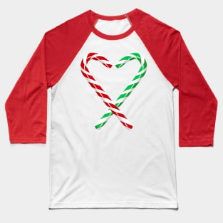 Candy Cane Heart Baseball T-Shirt